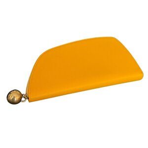 Burberry Women's Leather Mimosa Orange Large Shield Wallet